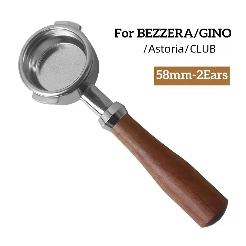 Stainless Steel Filter Holder 58mm Bottomless Portafilter For BEZZERA/Astoria/KLUB/GINO Coffee Machine Accessories Barista Tools