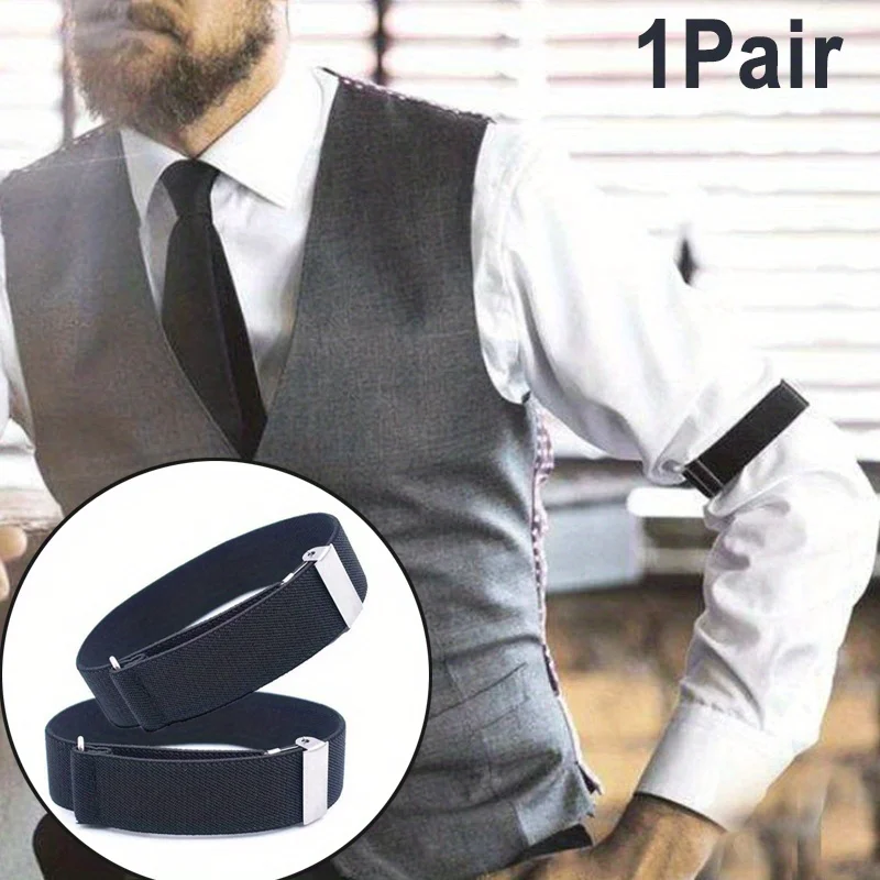 Elastische Armband Shirt Mouw Houder Vrouwen Mannen Mode Verstelbare Arm Manchetten Bands voor Party Bruiloft Kleding Accessoires 1 Paar