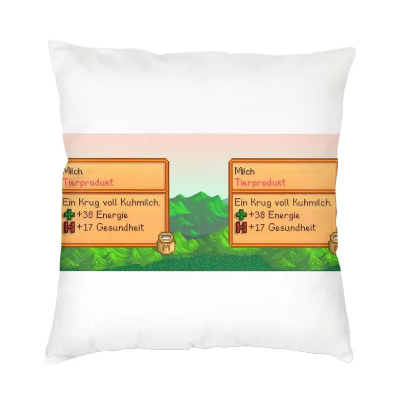 Stardew Valley Video Gamer Milk Cushion Cover Sofa Home Decor Square Throw Pillow Cover 45x45cm