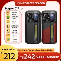 Hotwav-スマートフォン,hyper 7 pro,防水,Android 14 5g,200mp,36gb 256gb,6.6インチ,10800mah,33w