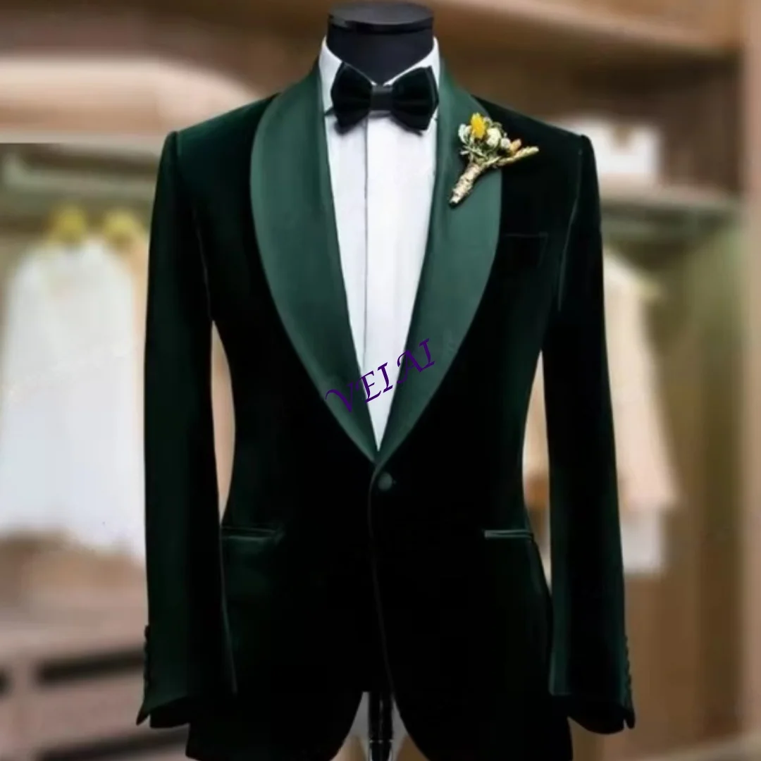 

Мужской пиджак из темно-зеленого бархата на заказ: деловой, для офиса, повседневный, для работы, выпускного, свадьбы, вечеринки, модный, однобортный