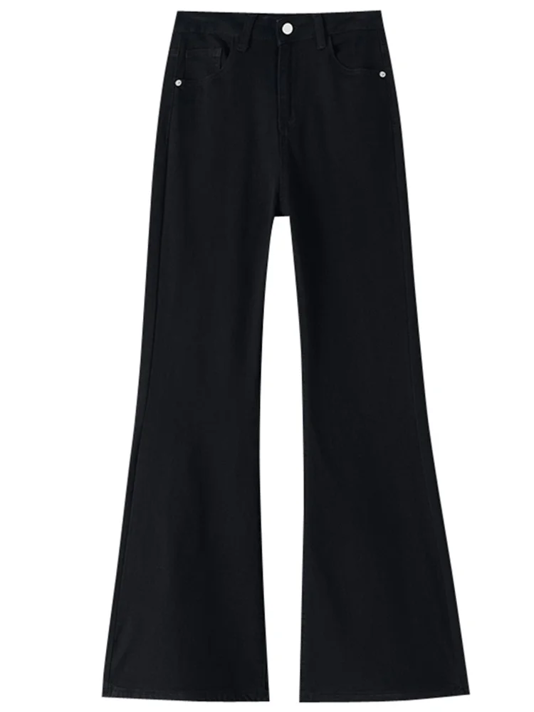 Bla Fce 裏地付きベルボットジーンズ レディース ハイウエスト ルーズフィット カジュアル 快適 ストレッチデニムパンツ 秋冬新作