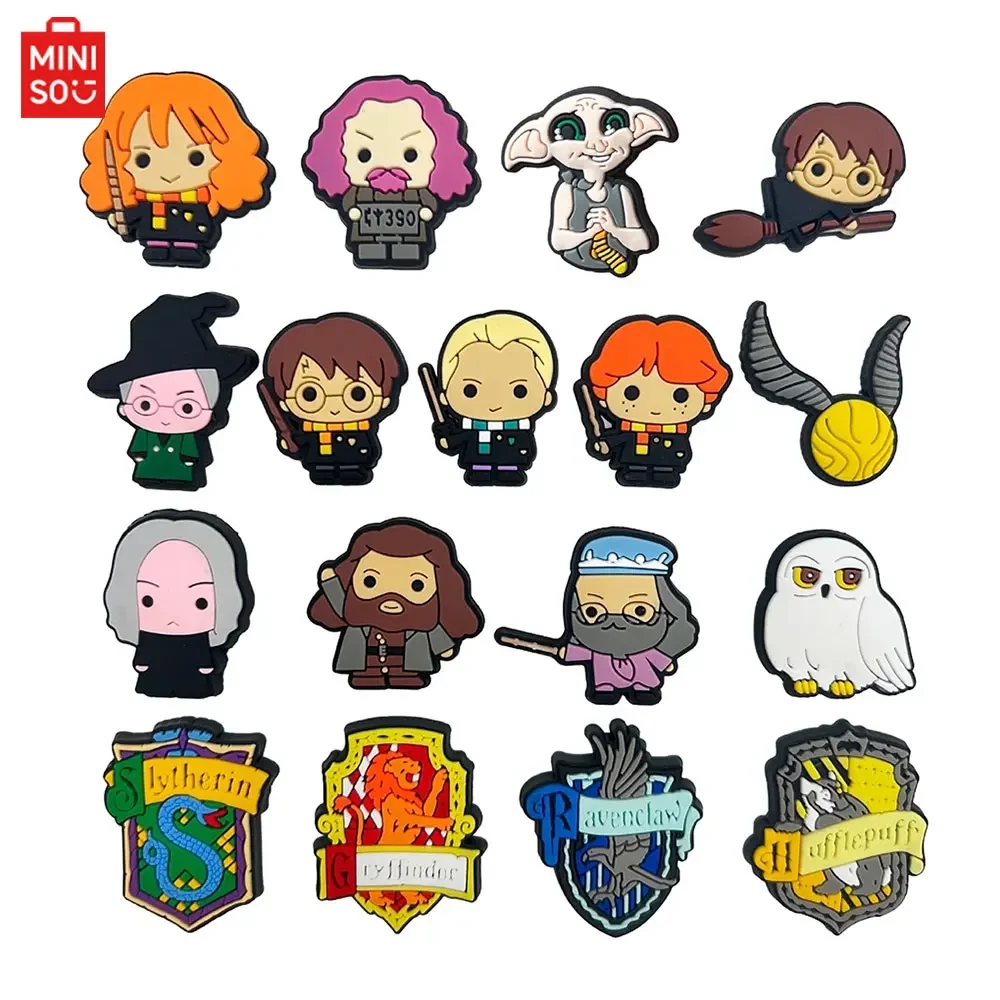 17pcs 애니메이션 해리 포터 신발 매력 장난감 PVC 애니메이션 액세서리 패션 소년 샌들 정원 신발 버클 DIY 버클