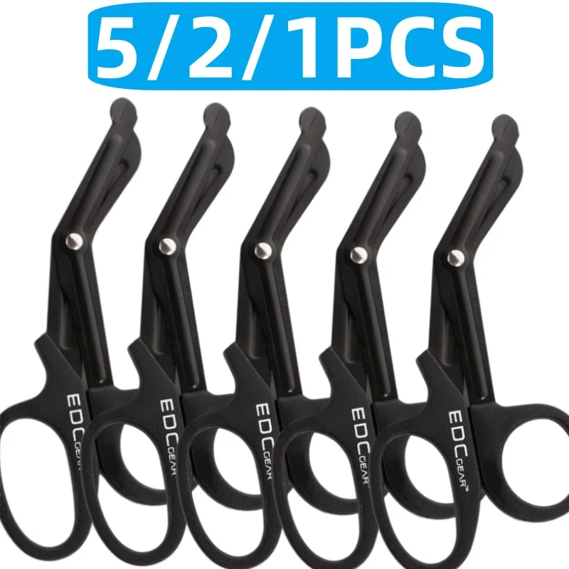 

5/2/1PCS Medical Rescue Scissors Plastic Handle Stainless Steel Wound Gauze First Aid Scissors Practical Outdoor Nurse Scissor