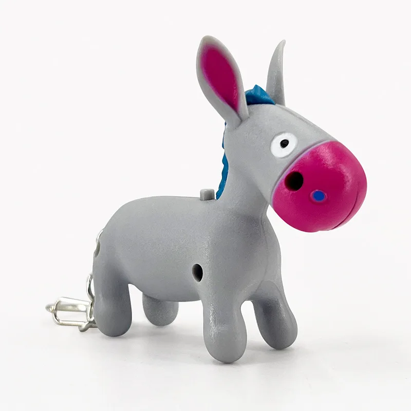 keychain donkey LED Light Keychain Mini Flashlight Sound Key Ring Cartoon Kids Toys Women Girls Jewelry Gift