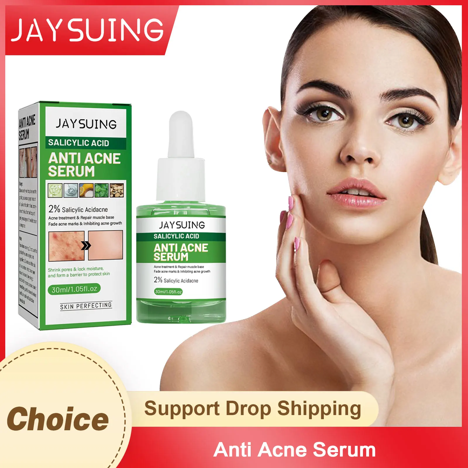 Anti Acne Serum Fade Pim-ple Pore Shrinking Remove Cuticle Oil Control Lighten Ac-ne Scar Nourishing Anti Dark Sp-ot Essence