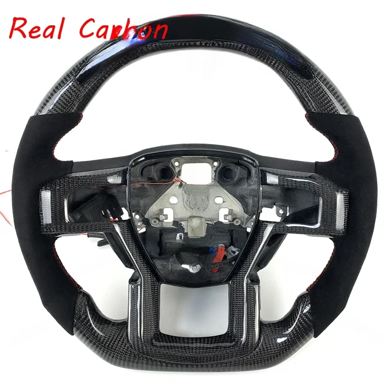 For Ford F-150 F-250 F-350 Raptor 2015-2018 Exact Fit LED Carbon Fiber Steering Wheel
