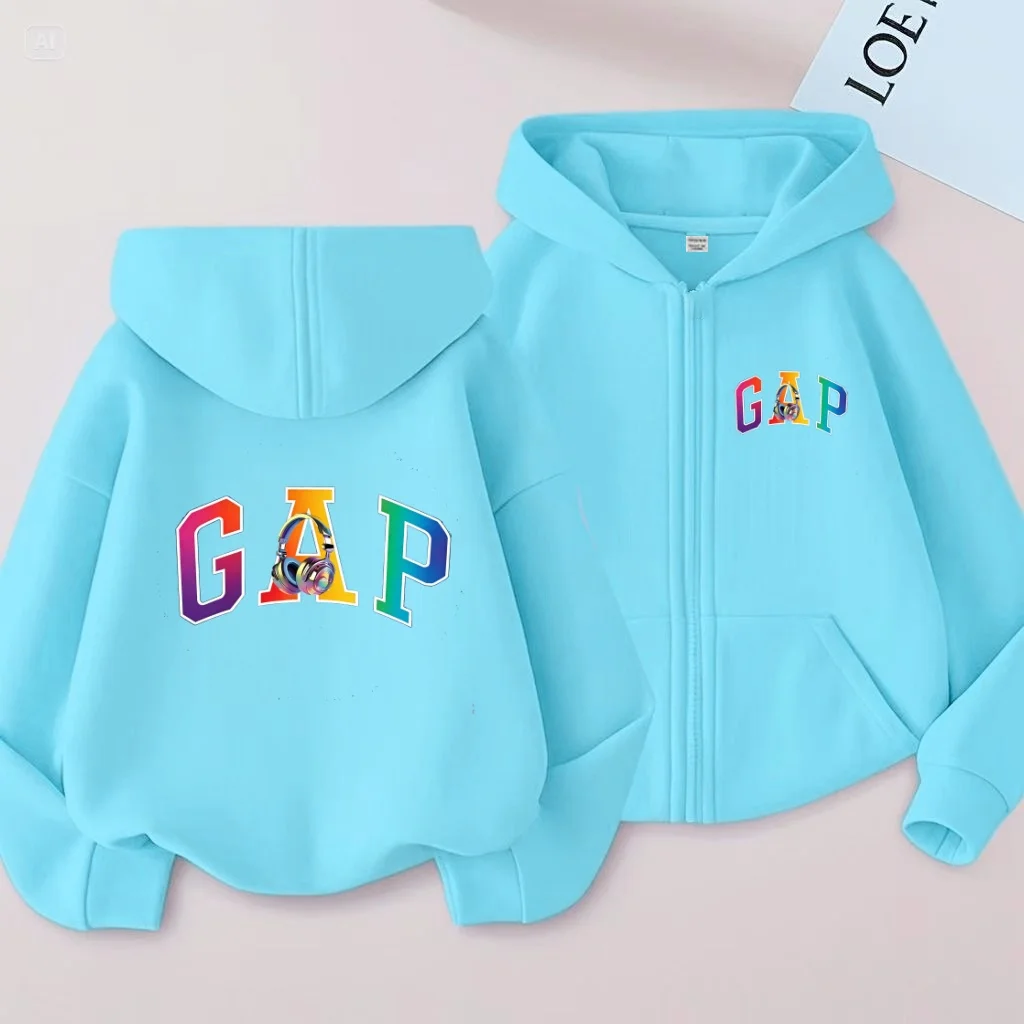 Neuer Kinder-Sport-Sweatshirt im Loose-Fit-Stil, Lässig und Warm mit Reißverschluss-Kapuze, Geeignet für Jungen und Mädchen im Alter von 3 bis 12 Jahren – Detail 7