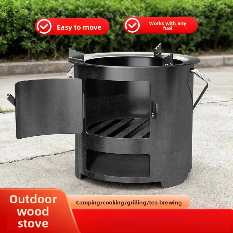 Portable Thick Outdoor Rural Wood Burning Stove Compact Fireplace New 2026 Model Tea Cooking Equipment Yan Zhao Brand