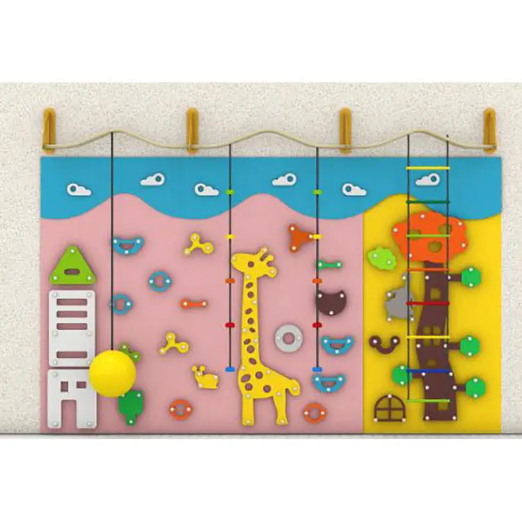 Kids Indoor Multi-function Rock Climbing Wall Toddler Exercise Playground Equipment for Kindergarten