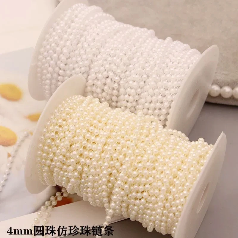 5 m/lotto 3/4/5/6mm Craft Faux imitazione perle perline catena linea per fai da te decorazione della festa nuziale risultati dei monili accessori