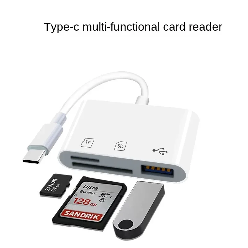 Type C Card Reader to SD TF USB Connection Smart Memory Card Reader Adapter for Macbook Pro Type-C Port 2 in 1 or 3 in 1