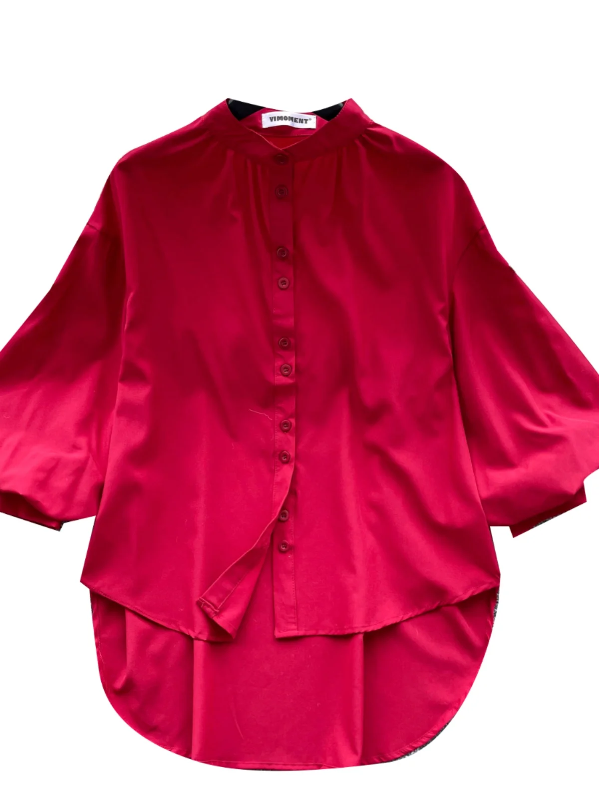 Fang Xiaozhuang Light Maturi Sle Damen irt Commute Vielseitiges schlankmachendes Faion Asymmetric Lantern Sve irt Top