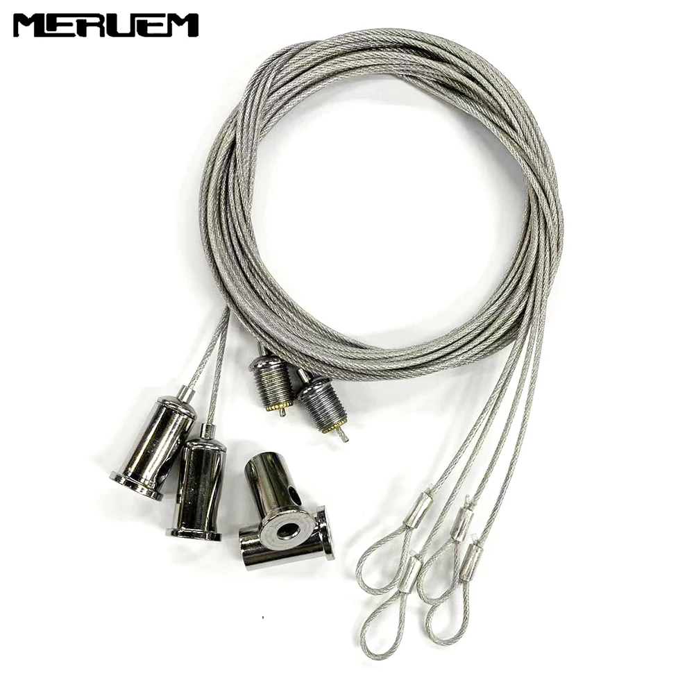 1.5m T-shaped Accessory Aperture 5.5mm Steel Cable for Lifting Various Panel Lights, 4 Wires/set Can Be Used
