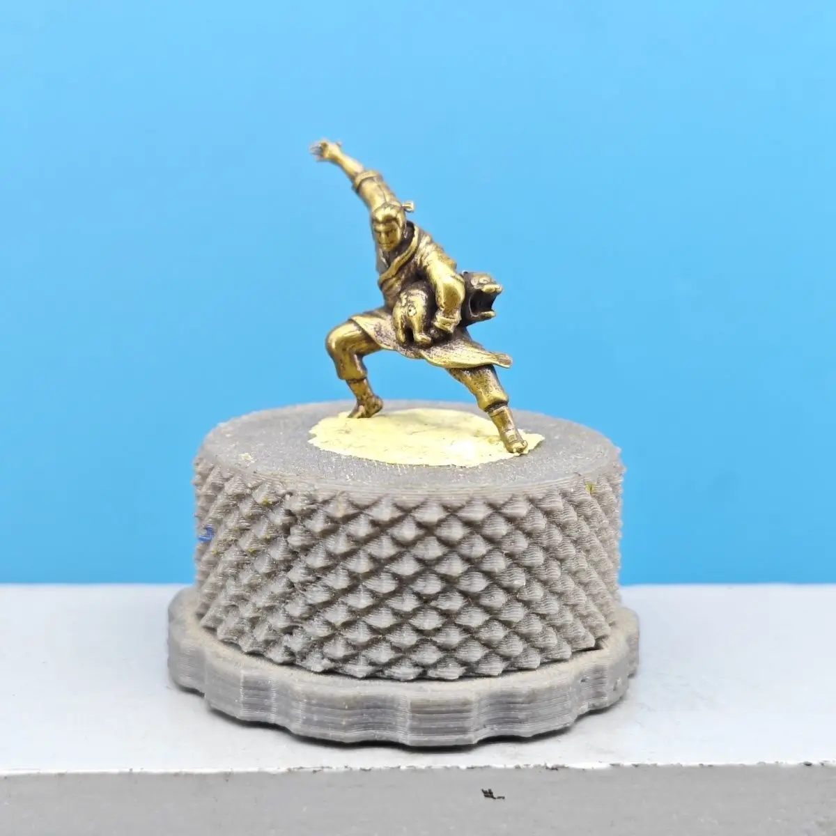 Brass Miniature Model Doll Funny Wu Song Fighting The Tiger Micro Landscape Trendy Toy Doll Scene Decoration Ornament