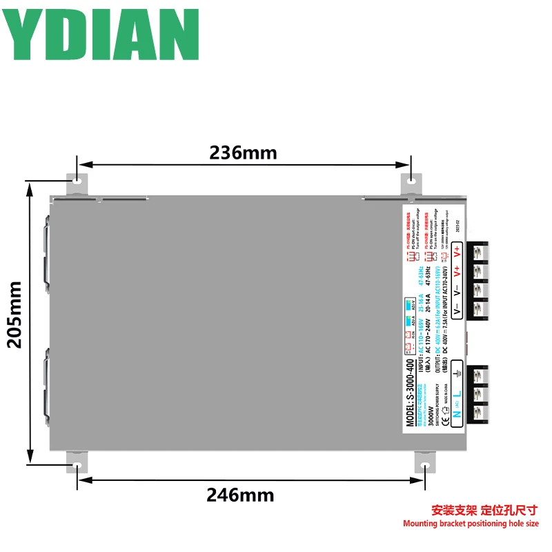 Alimentation à découpage réglable, commande de signal analogique, haute puissance, 110 W, PDavid, DC 24V, 36V, 48V, 60V, 72V, 110V, 220V, AC 3000 V