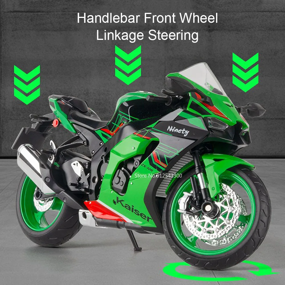 1:9 Kawasaki ZX-10R Honda CBR1000R Motorcycle Model Toy Alloy Body Wheel Steering Shock Absorption Motor Models for Kids Present