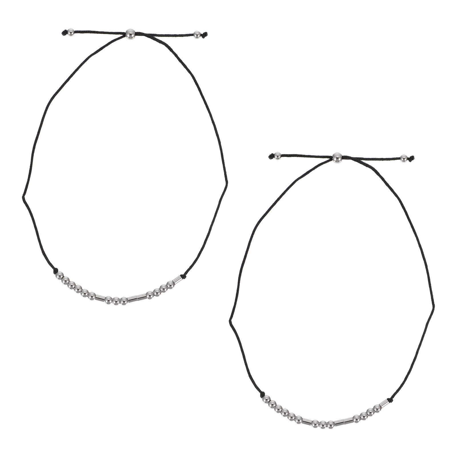 

2Pcs Bracelet Stainless Steel Durable Fashionable Elegant H Chain Jewelry Women Gifts Valentine Birthday