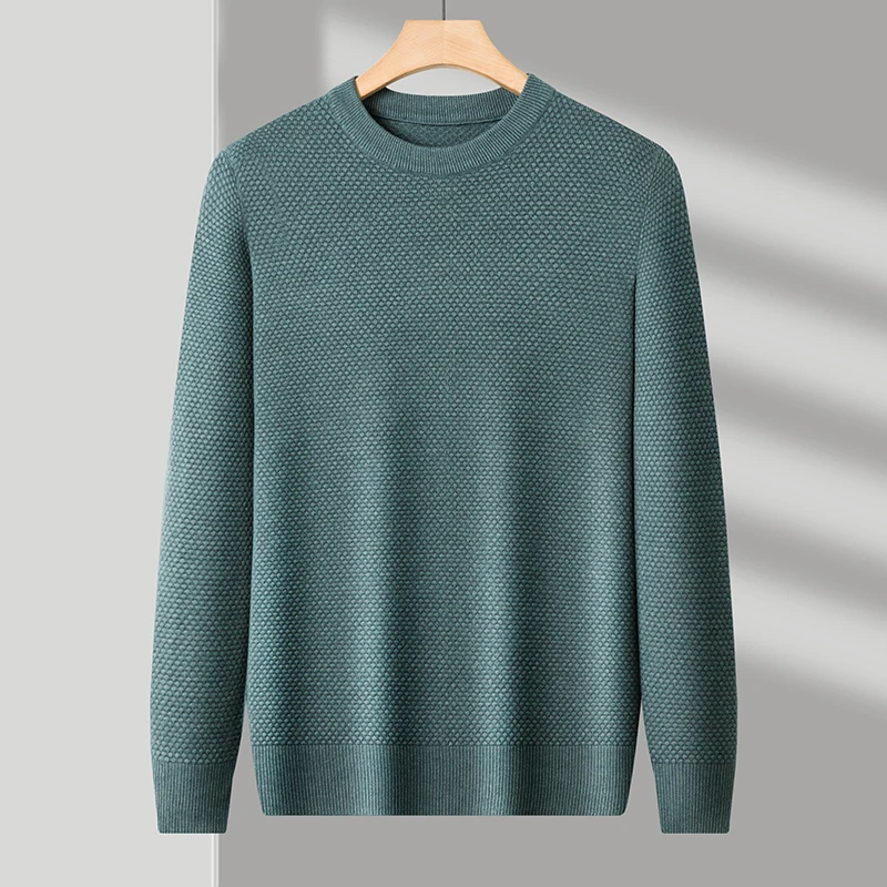 2025 Jersey de punto de diseñador de moda de alta calidad, suéter de lana con cuello redondo, jerséis informales de marca para hombre, ropa ajustada para hombre