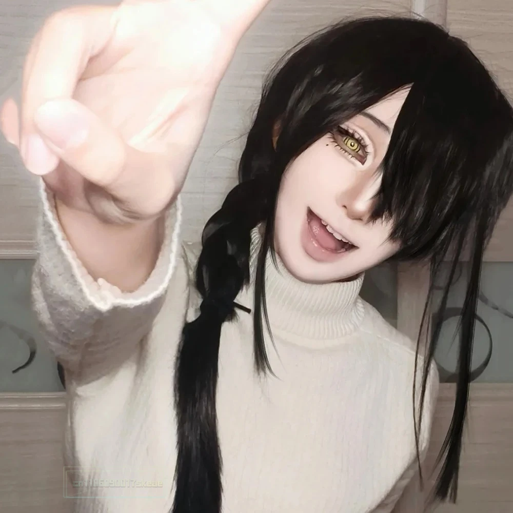 Anime Kettensäge Mann Nayuta Cosplay Perücke Frauen Lolita Schwarz Lange Haare Hitzebeständige Synthetische Perücken Halloween Karneval Prop