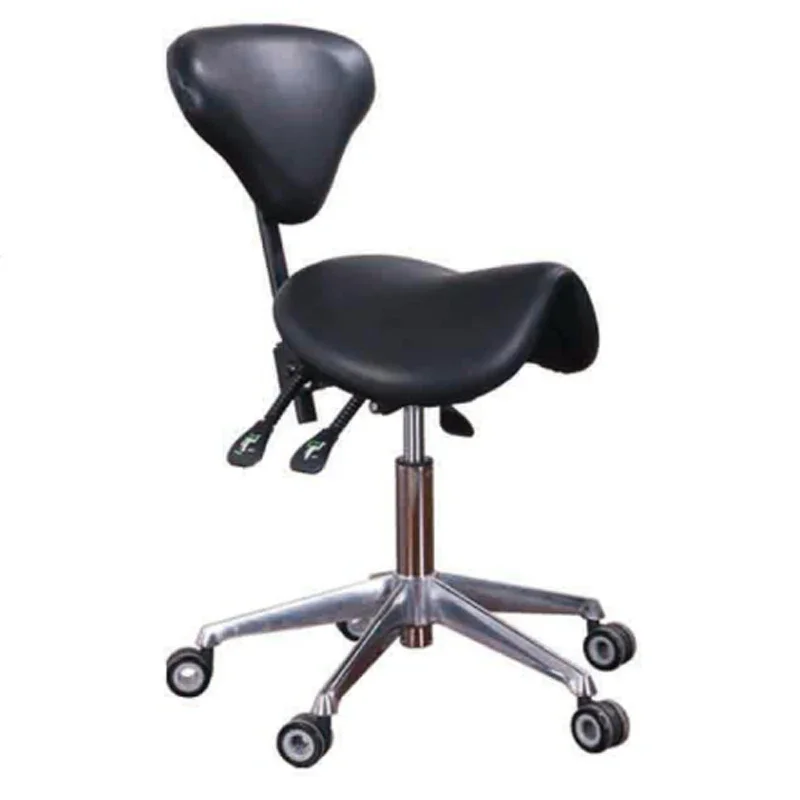 Hydraulic Height Adjustable Dentist Chair Massage Salon Pneumatic Rolling Saddle Stool with Backrest