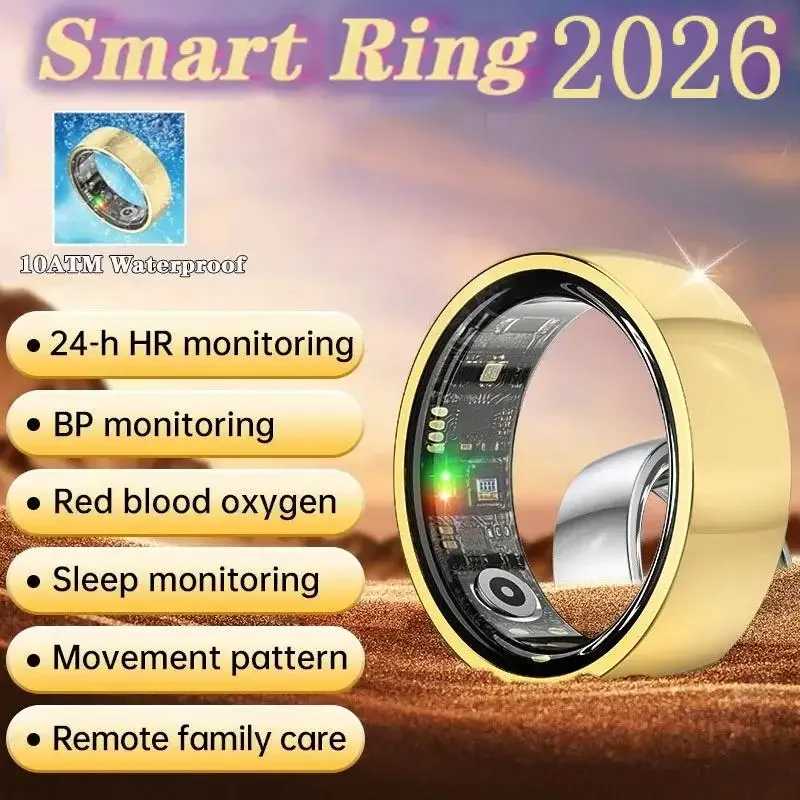 

QINO R05 Smart Ring Heart Rate/Health Sleep Monitor Multi Sport Modes IP68 & 10ATM Waterproof Use Time 3 Days Rings Gift For Man