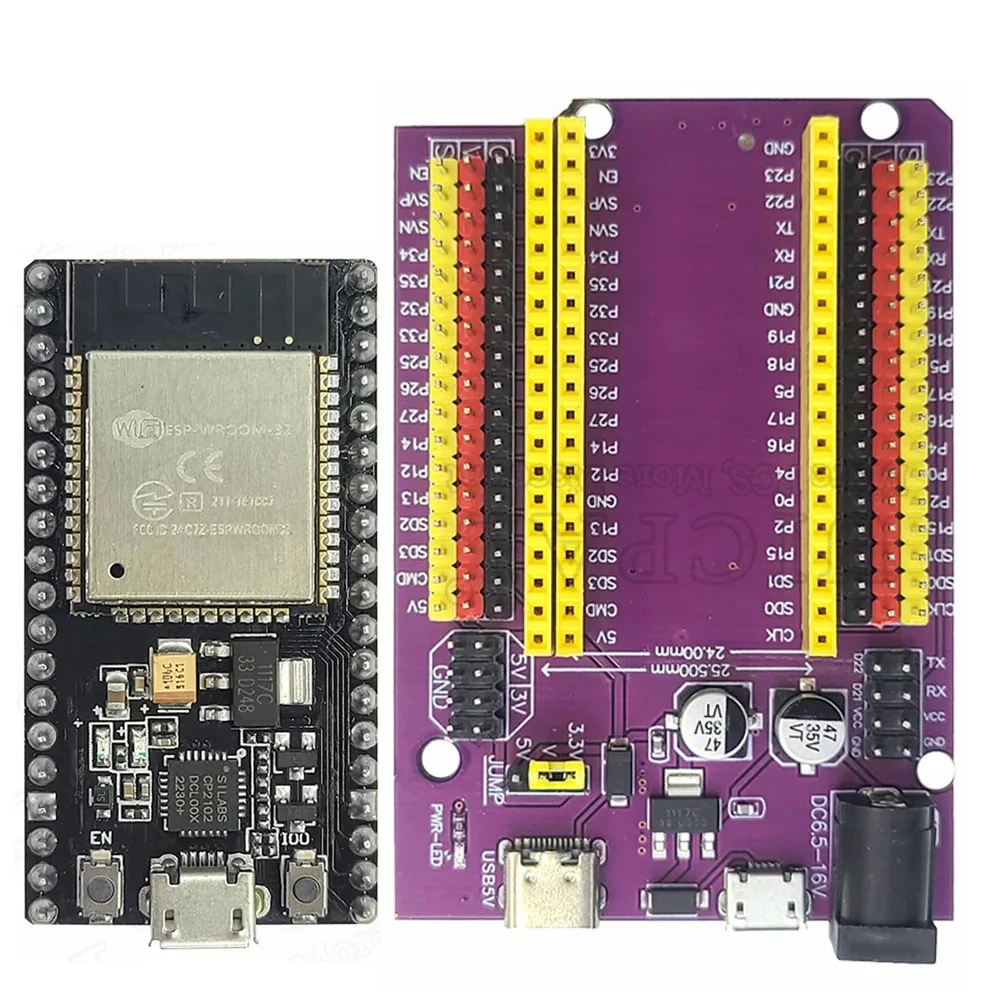 ESP32 38PIN Expansion Board With CP2102 38PIN TypeC Micro Development Board 2.4G WIFI BT Module Low Power Dual Core ESP-WROOM-32