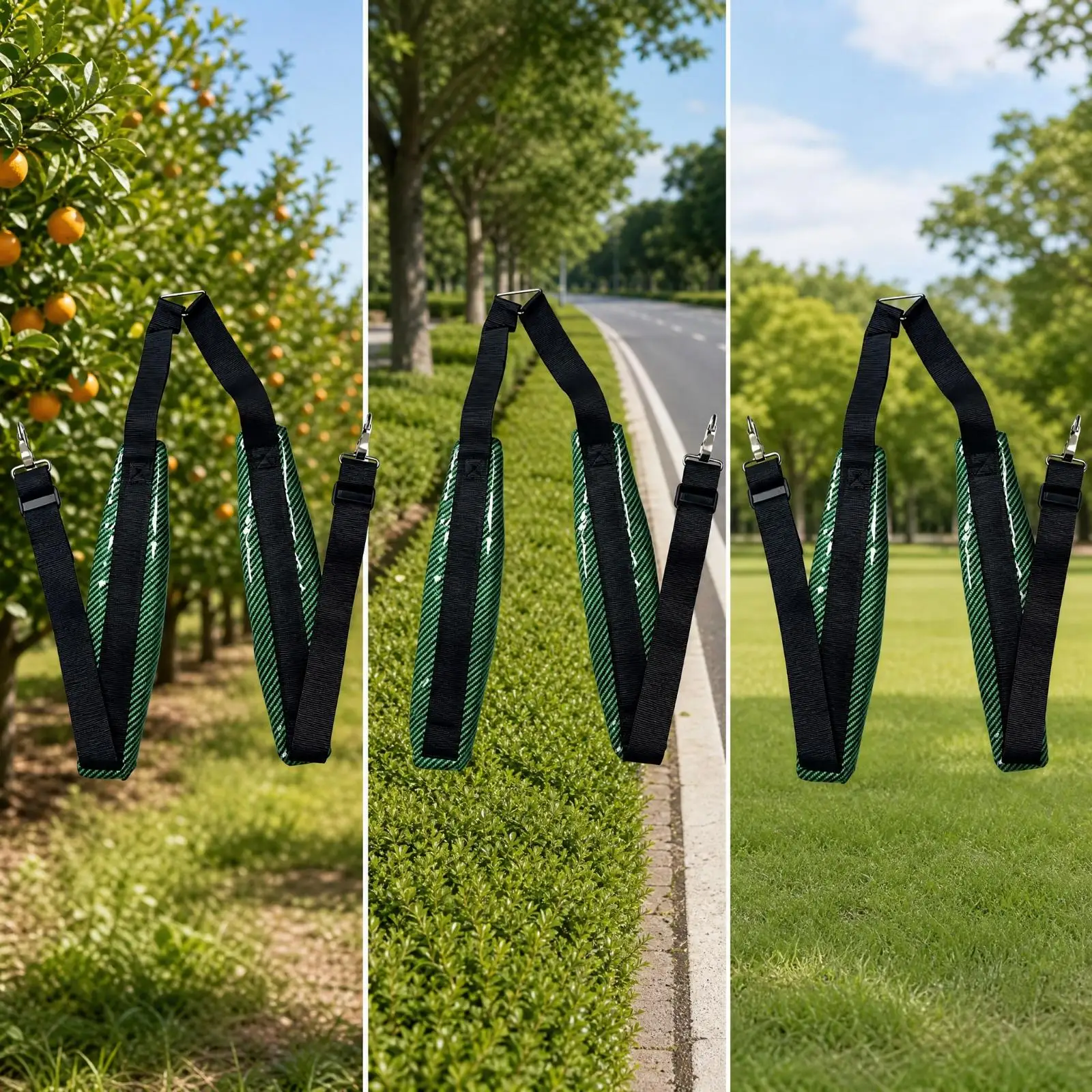 Brush Cutter Shoulder Harness Strain-Reducing Mower Shoulder Harness with Snap Hooks Comfortable Trimmer Strap with Metal Snap