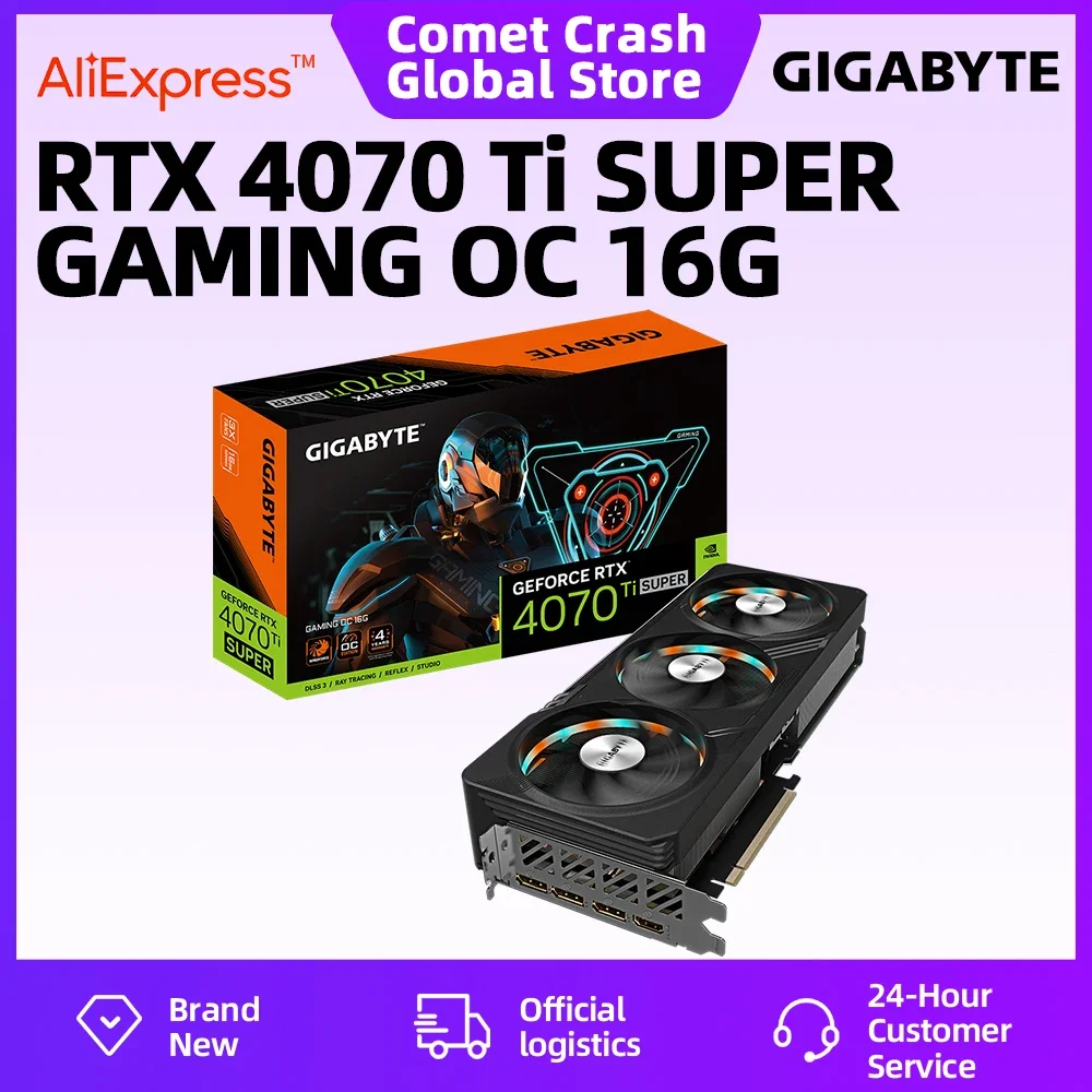 GIGABYTE GeForce RTX4070Ti SUPER GAMING OC 16G Graphics Card 16GB 256-bit GDDR6X 3X WINDFORCE Fans DP1.4a*3, HDMI 2.1a*1