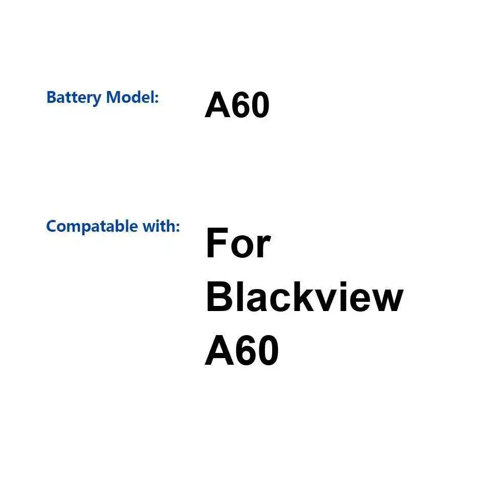 

4080Mah For Blackview A60 Reliable Power Mobile Phone Battery High Capacity