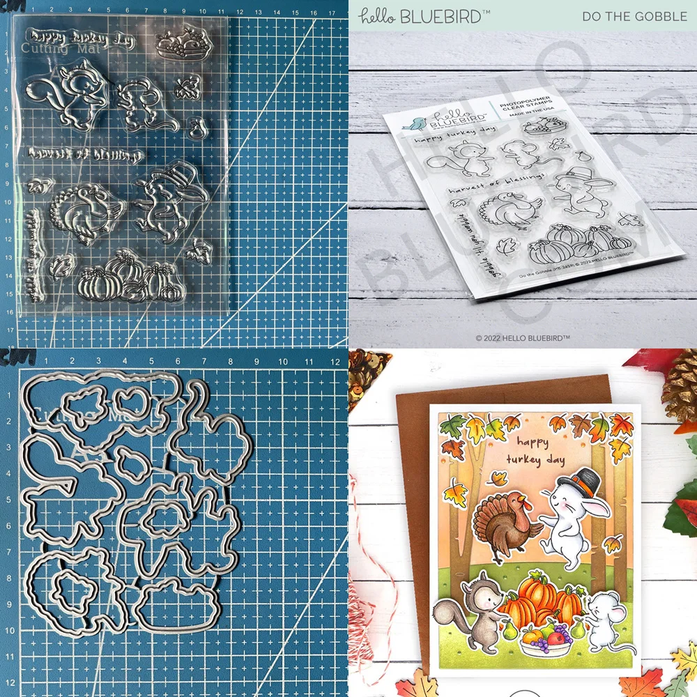 

Lucky Goddess Metal Cutting Dies and Stamp Do the Gobble diy Scrapbooking Photo Album Decorative Embossing Paper Card