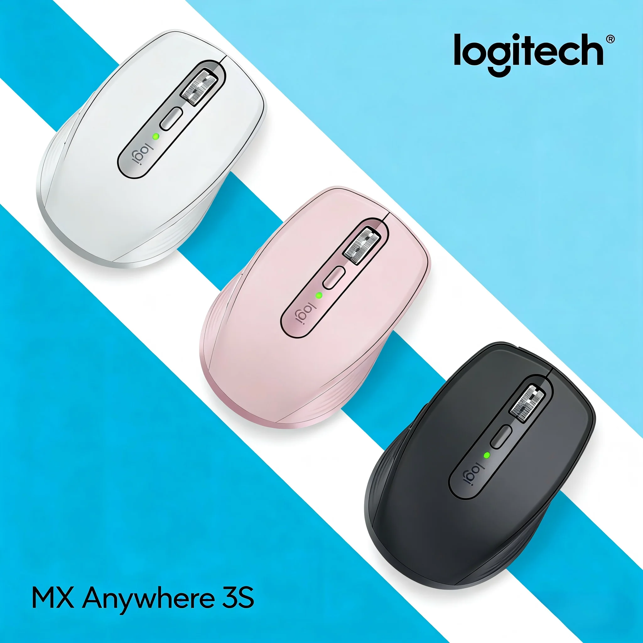 

MX Anywhere 3S, легкая тонкая мышь Logitech, маленькая портативная для офиса и бизнеса