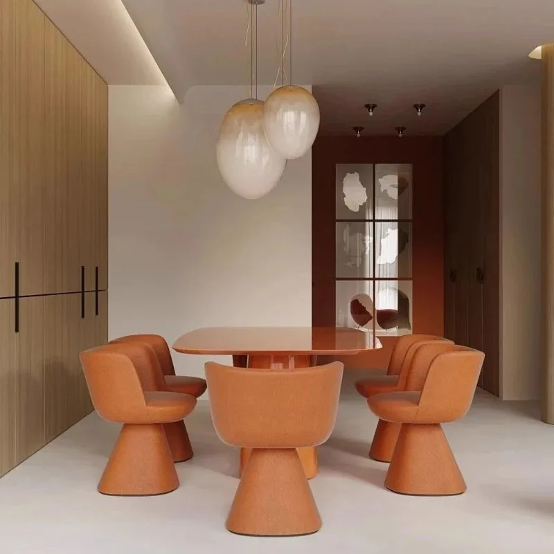 イタリアのシンプルなダイニングチェア回転可能な化粧椅子クリームスタイルホームベッドルーム北欧化粧スツールホテルレセプションチェア家具