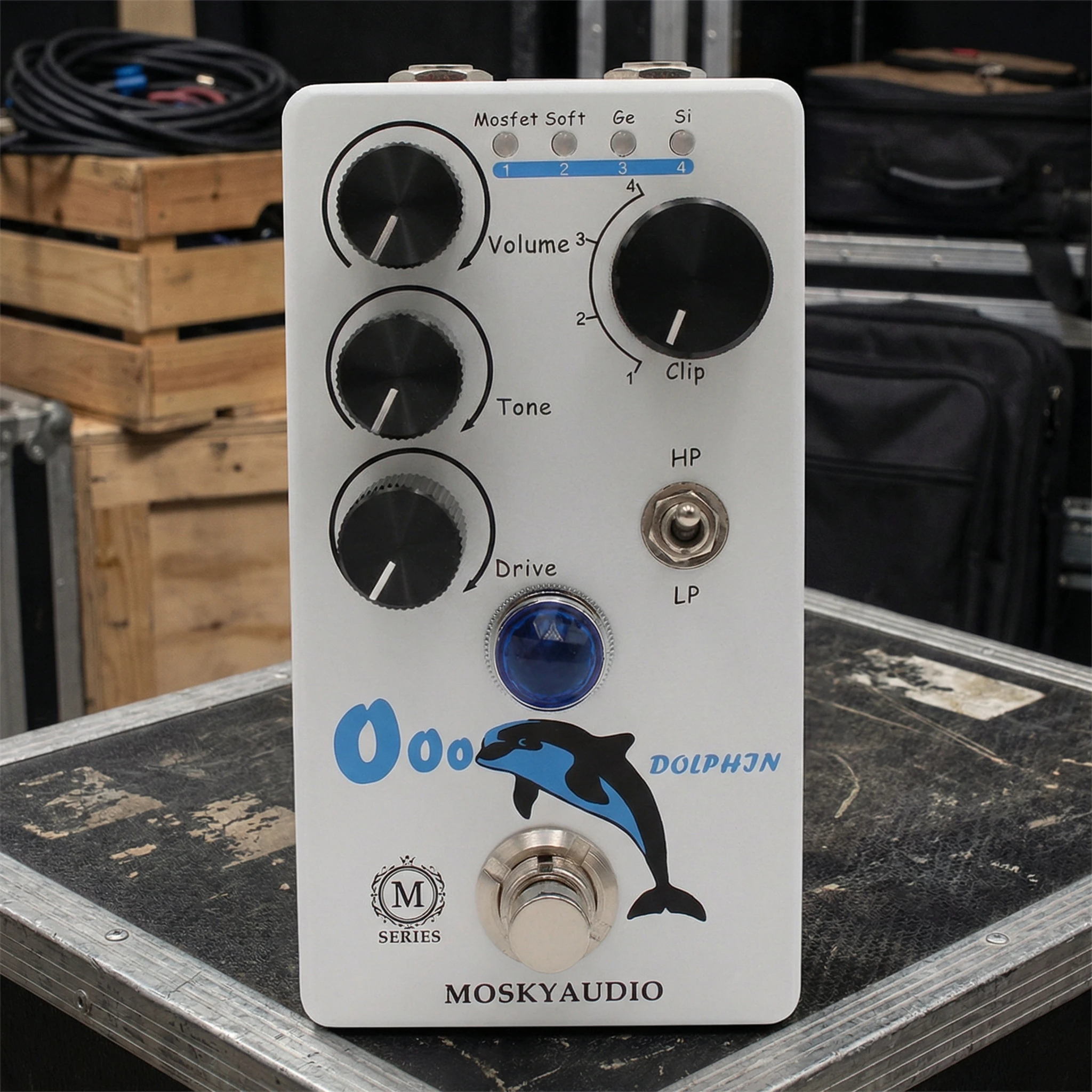 MOSKYAudio DOLPHIN Guitar Effect Pedal Overdrive / Distortion 4 Mode Compressor Sustain Blend Control True Bypass/for Musicians