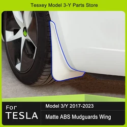 Per Tesla Modello Y/3 2022-2017 2023 Parafango Paraspruzzi Paraspruzzi Parafango ABS Opaco Parafanghi Ala Auto Colore In Fibra di Carbonio Bianco