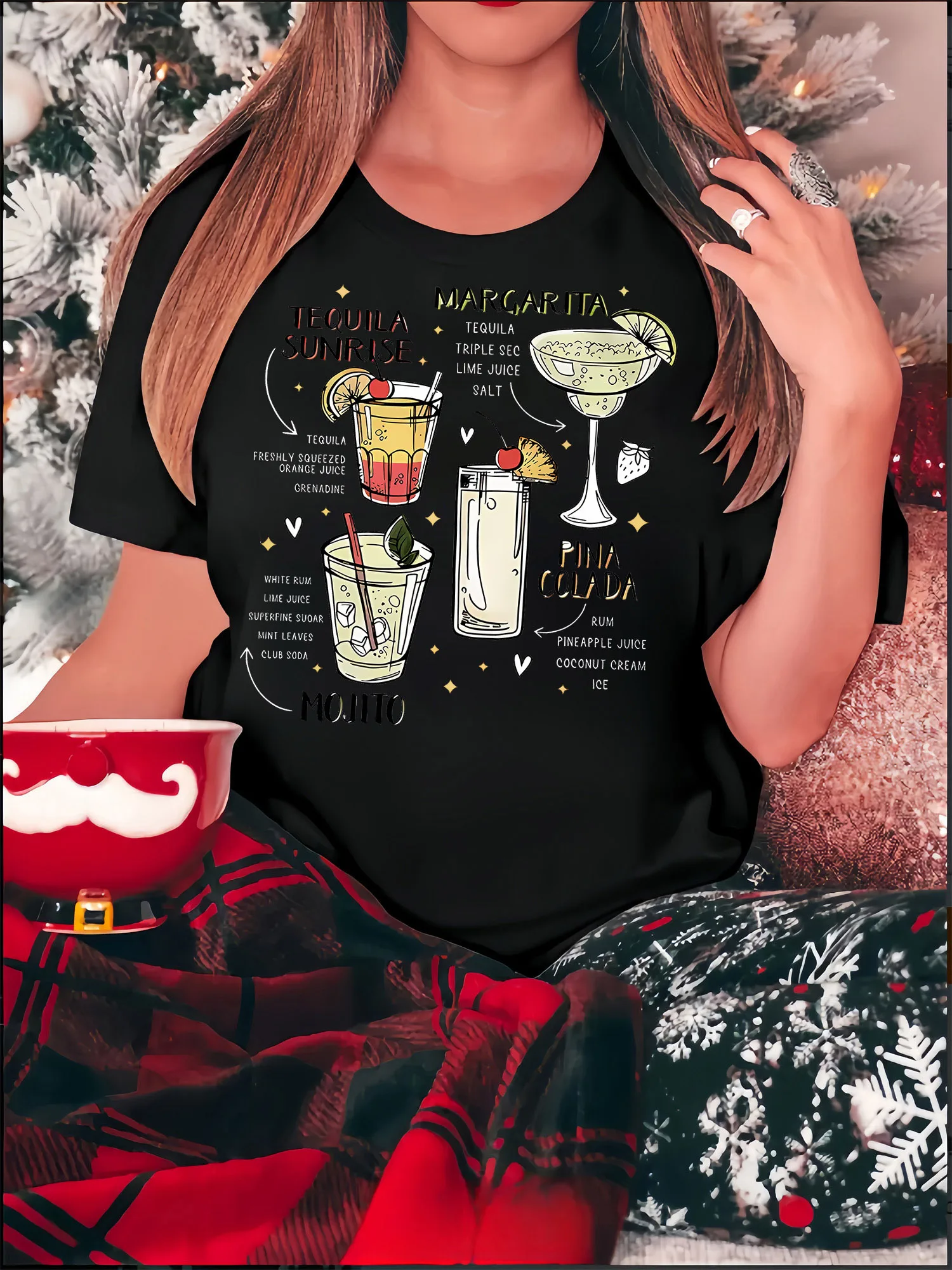 

Beverage Recipe Graphic Printing Summer Autumn Winter Cotton Men and Women T-shirt Short Sleeve Luxury Outdoor Sports Brand
