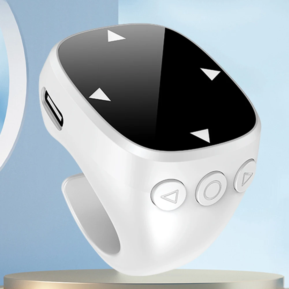 Per anello di scorrimento BT 5.3 Telecomando senza fili con punta delle dita Telecomando di scorrimento video Telecomando per dito per Android iOS