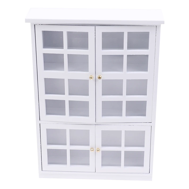 1/12 Dollhouse Miniature Furniture White Kitchen Dining Cabinet Display Shelf