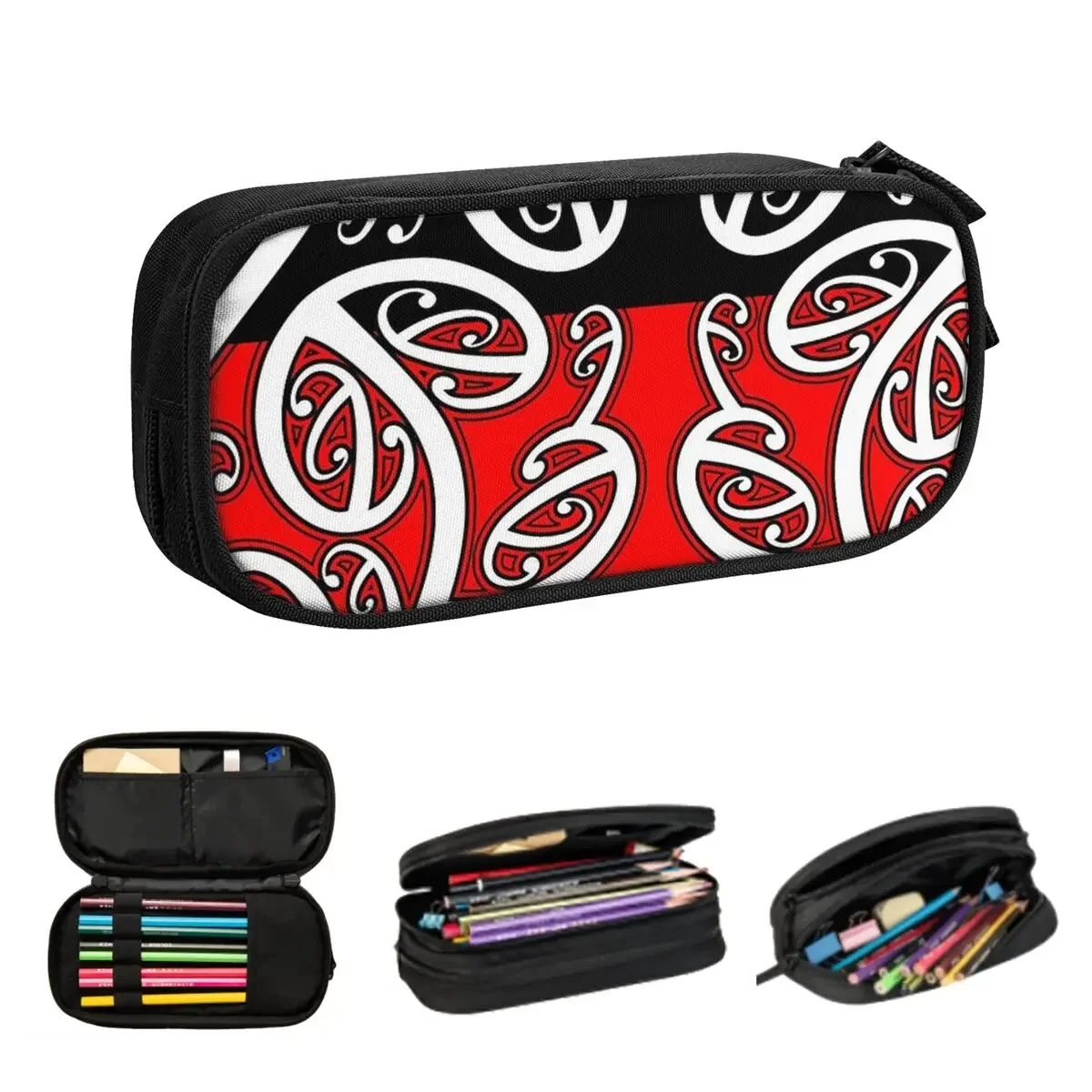 Maori Pattern Socks All Blacks New Zealand Rugby Christmas Gift Mask Pencil Cases Large Storage Pen Bags Pen Box Pencil Pouch