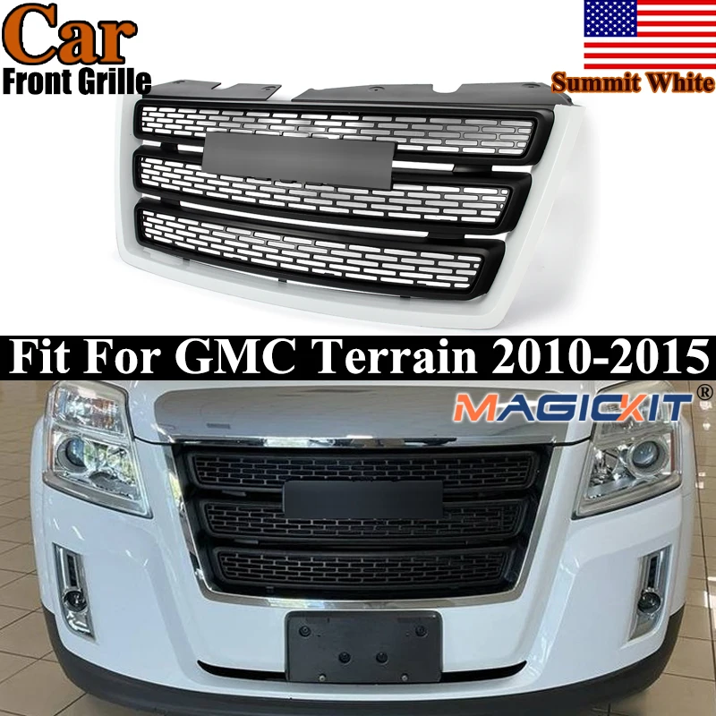 

Front Bumper Grille For GMC Terrain SLT SLE 2010-2015 Front Radiator Grid Grille Modified Grill Accessories Summit White+Black