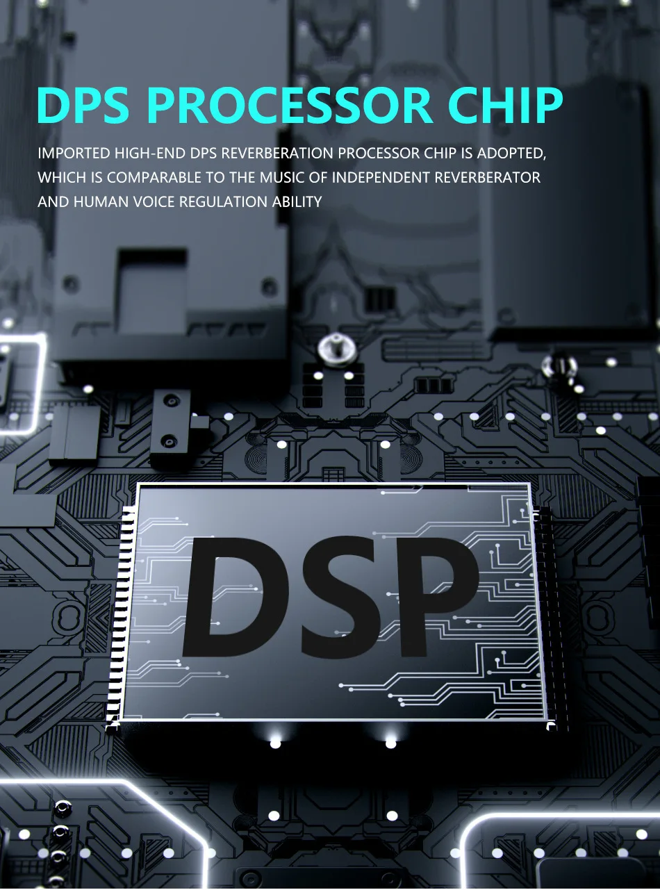 GPUB KP8 Mixer Audio 8 Saluran 16 Efek Reverb Digital Konsol Pencampur Equalizer Tiga Band dengan USB + Daya Phantom 48V