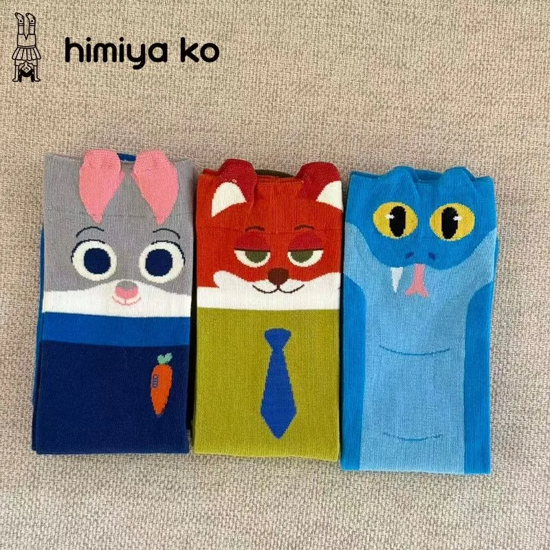 

Disney Zootopia Cute Cartoon Print Mid Calf Socks Trendy Versatile Couple Socks Soft Comfortable for Daily Wear Casual Matching