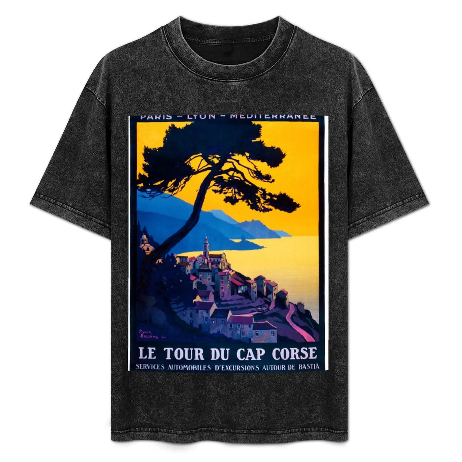 

Le Tour Du Cap Corse, French Travel Poster T-Shirt Plus Size Workout Short Sleeve Top