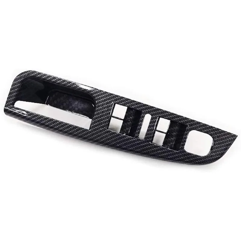 

Side Grab Handle Carbon Fiber Door Window Switch Control Panel Cover Trims Frame for Jetta MK5 Golf 5 2005-2009