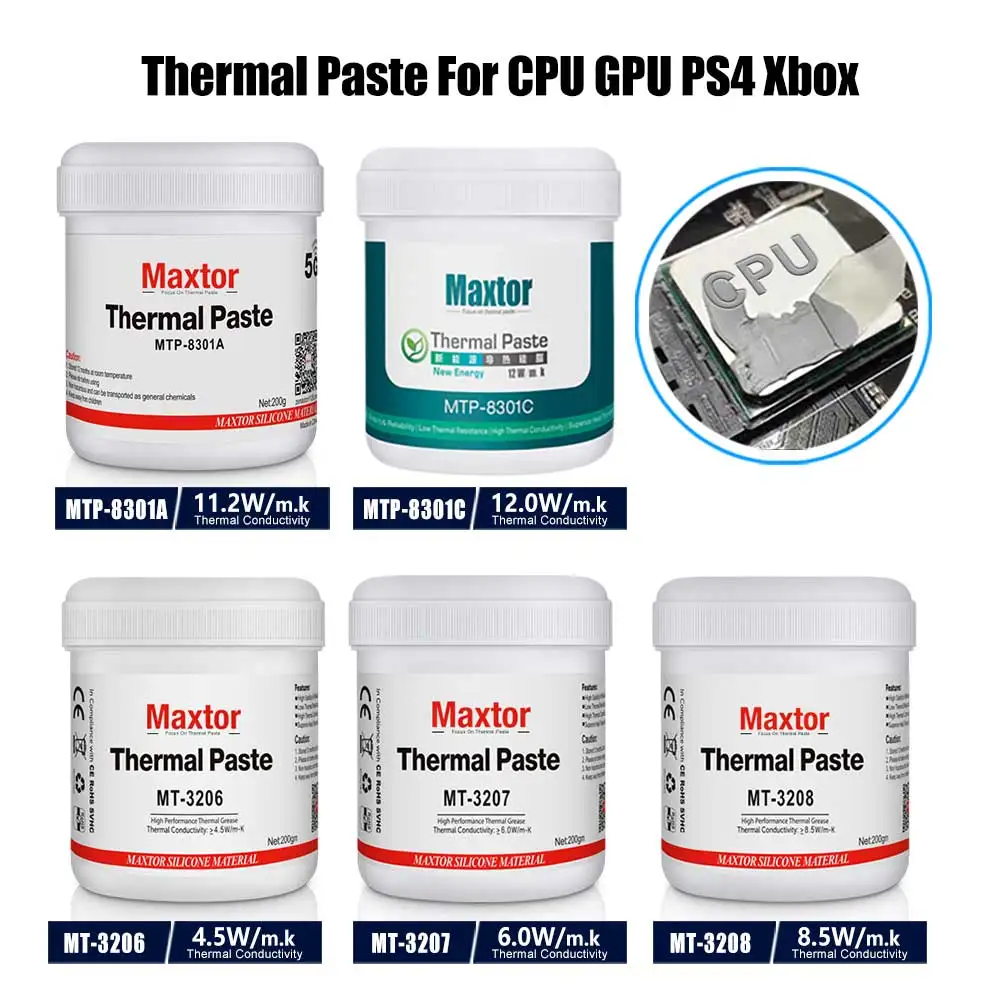 11.2 Wát/mét-K Maxtor Dán Giữ Nhiệt 8301A PC CPU GPU PS4 Máy Tính 5G MCU Thiết Bị Làm Mát Quạt Nhiệt tản Nhiệt Dầu Mỡ