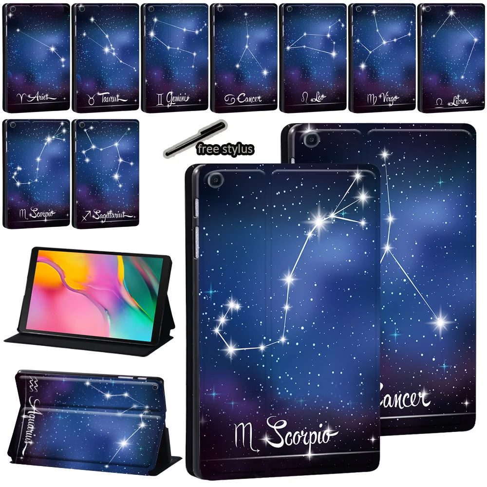 Leather Tablet Case for Samsung Galaxy Tab A8 10.5/A7 Lite 8.7/A7 10.4/A A6 10.1/Tab A 8.0/10.1/10.5 Inch Star Print Stand Cover на samsung galaxy a51 kruche print крафтовые наклейки противоударный бампер