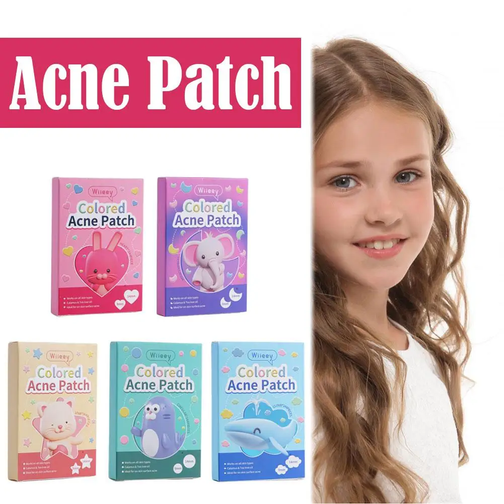 Bonito Coelho Animais Acne Pimple Patches, Face Cover Patches, Corretivo de Maquiagem Invisível, Spot Tool Stick, O9U7, 114 Contagens