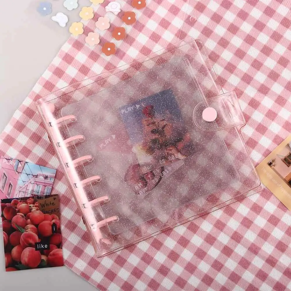 Stationery Kawaii Card Book A7 Notebook Planner Binder Notebook Glitter Journals Square Loose Leaf Photo Collect Book