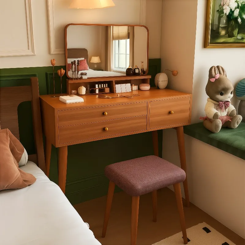 

Modern Stool Vanity Table Cosmetics Wood Service Speaker Organizer Dressing Table Drawers Cabinet Vestidores Trendy Furniture