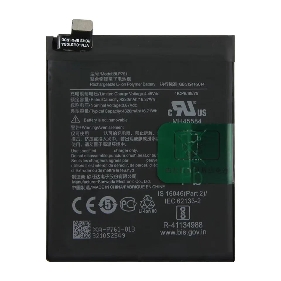 Batería de repuesto premium 2024 para OnePlus 9 9 Pro 8 8T 8 Pro Nord 5G Nord N10 5G Nord N100 BLP761 BLP759 BLP785 BLP827 4
